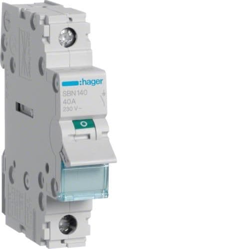 Interrupteur modulaire 1 pôle 40A vue 1