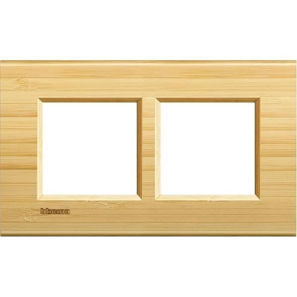 LivingLight - plaque rectangulaire 2 x 2 modules 57mm Bambou vue 1