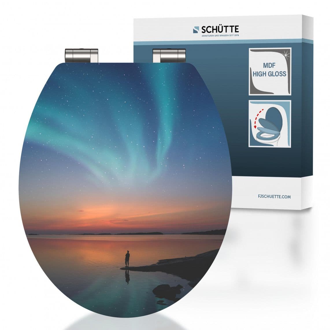 80548 abattant WC en MDF HG POLAR LIGHTS, avec frein de chute vue 1