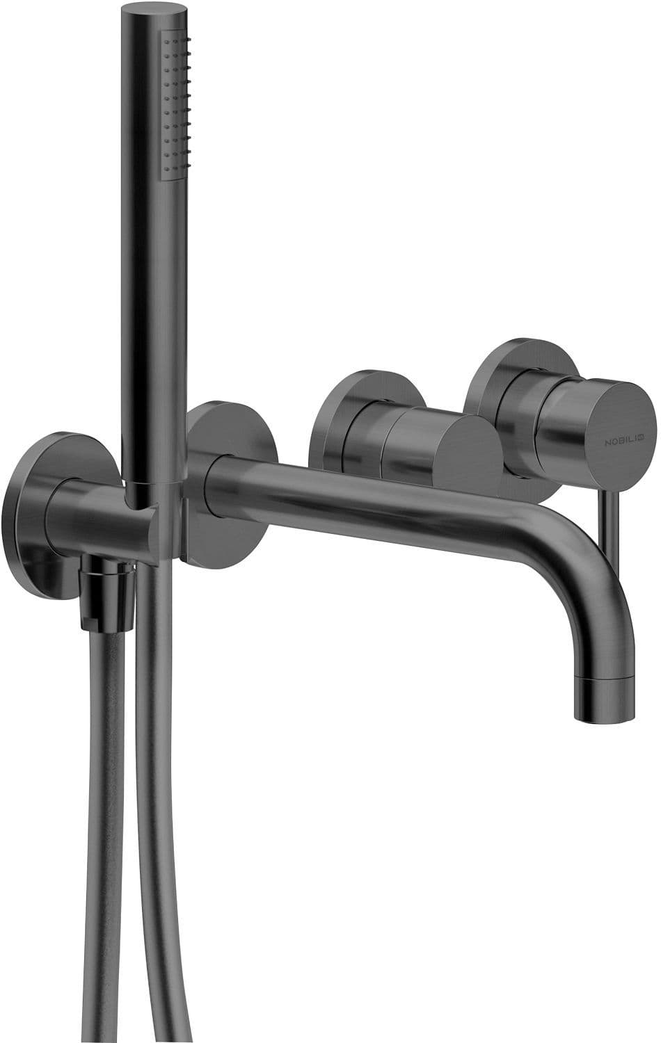 SET DE FINITION MITIGEUR BAIN 4TROUS MURAL LIVE/VELIS NOBILI GRAPHITE BROSSÉ vue 1
