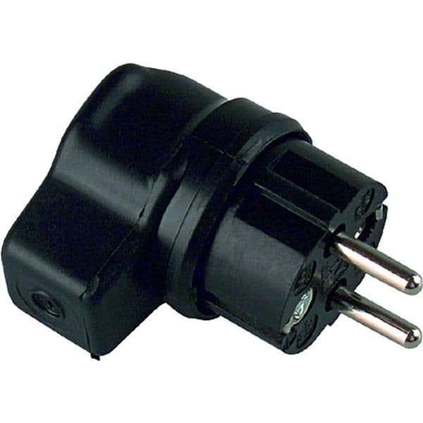 Fiche mâle Caoutchouc courbée 10 / 16A 250V vue 1