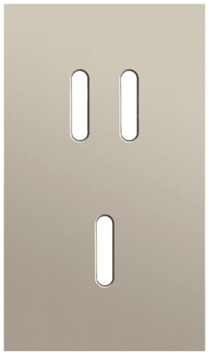 Plaque de recouvrement double, verticale 60 mm d'entraxe, pour une fonction de commutation double et une simple, Niko Rocker steel champagne coated vue 1