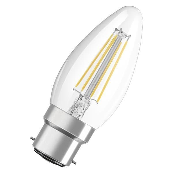 Led retrofit classic B 40 clear 4W 2700K B22d vue 1