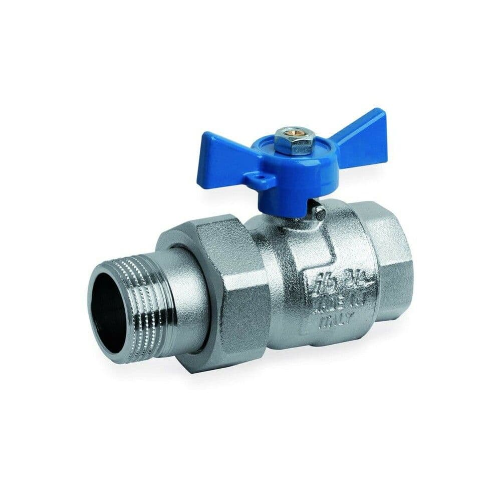 SYSTEMPEX robinet à bille passage intégral levier bleu D 4/4"F 4/4"M vue 1