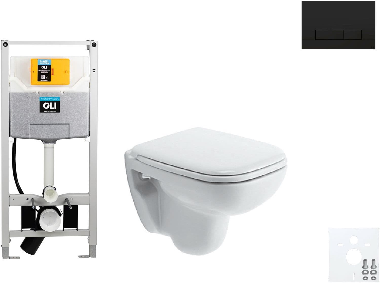 WALLFIX OLI WC SUSPENDU D-CODE COMPACT DURAVIT CODE GLAM MAT NOIR vue 1
