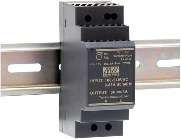 Alimentation stabilisée 24W 12Vdc 2A sur rail Din vue 1