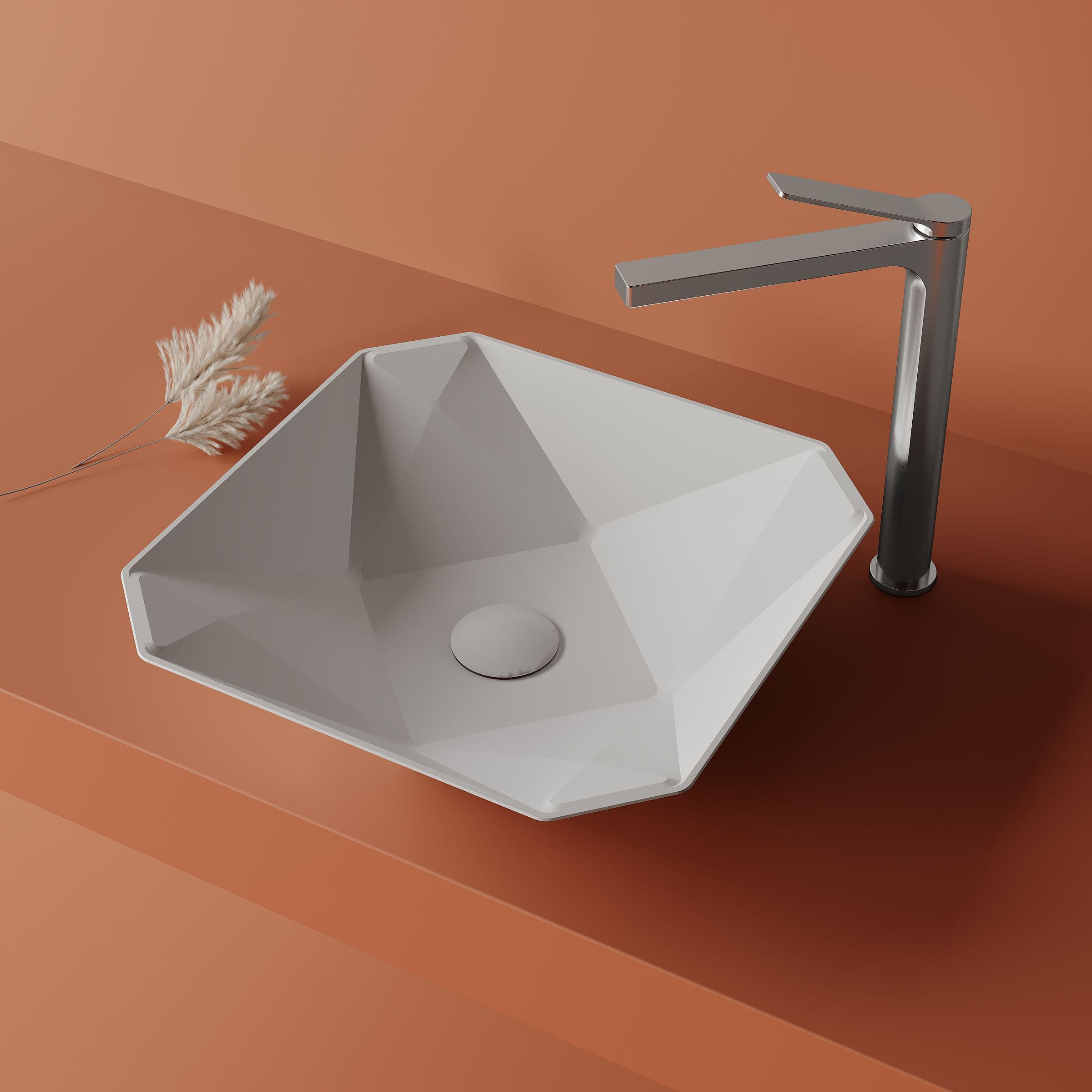 CREAVIT RUBY RB040 VASQUE – À POSER – CÉRAMIQUE – SANS TROP-PLEIN – SANS TROU DE ROBINET – 40X8,5X40 CM – BLANC BRILLANT vue 1