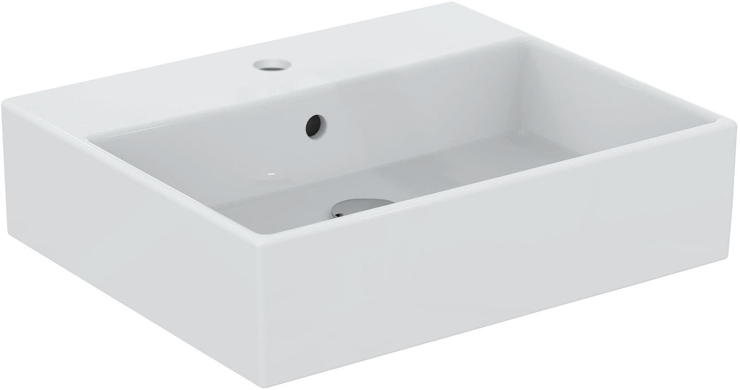 VASQUE A POSER STRADA IDEAL STANDARD 500X430MM +TROU ROBINET/TROP-PLEIN BLANC vue 1