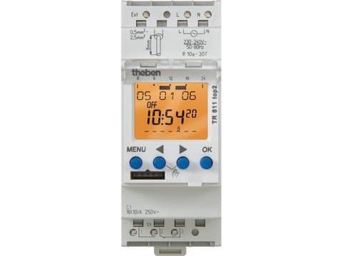 Horloge digitale 24 heures / 7 jours 12 ... 24Vac / Dc 1C o 16A vue 1