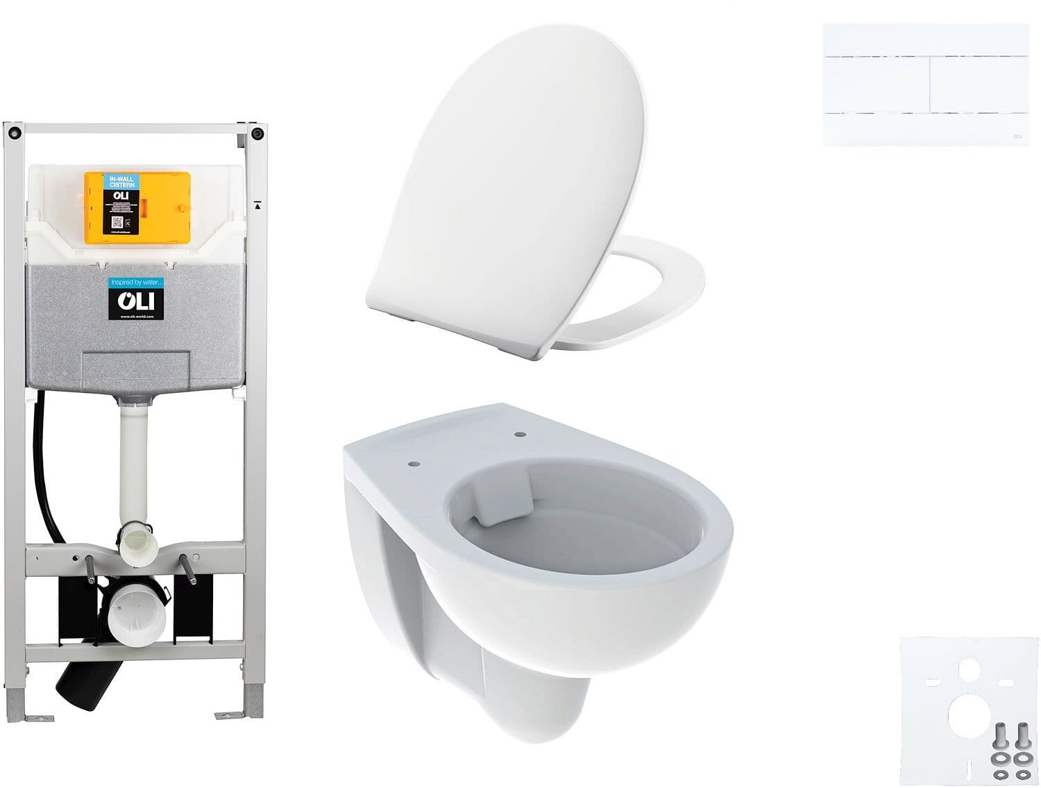 WALLFIX OLI WC SUSPENDU BASTIA RIMFREE PERSSALIT T SOFTCLOSE + LIFT-OFF SLIM MAT BLANC vue 1