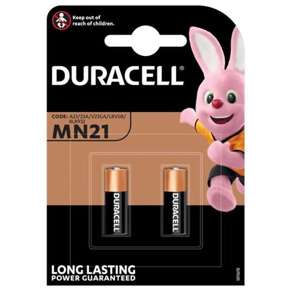 Pile électronique 12V V23GA alcaline MN21 50mAh hauteur 28.5mm diamètre 10.3mm A23 vue 1