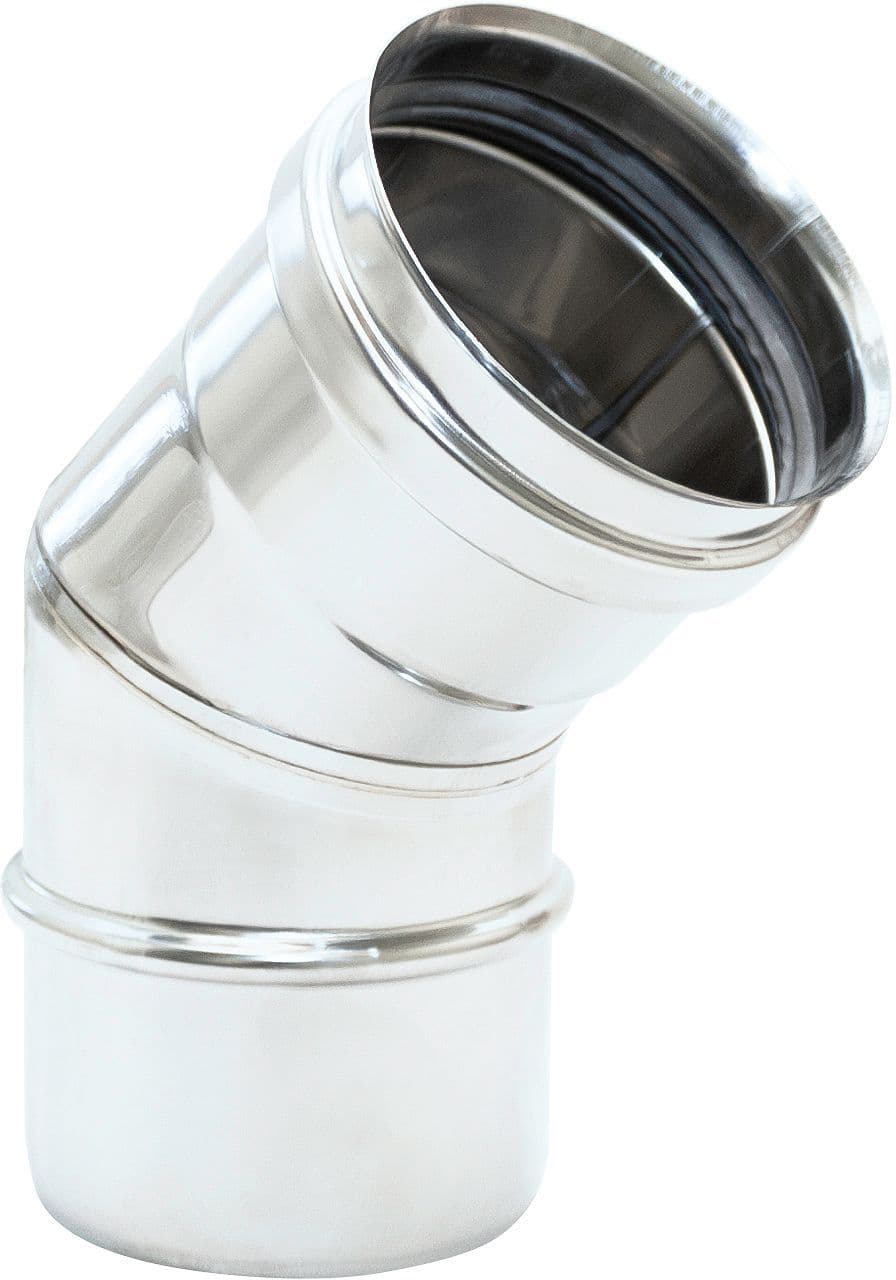 UNIFLOW COUDE 80MM 45° INOX vue 1