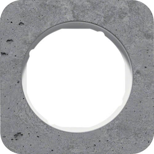 Plaque de recouvrement 1 poste R.1 Béton / Blanc polaire vue 1