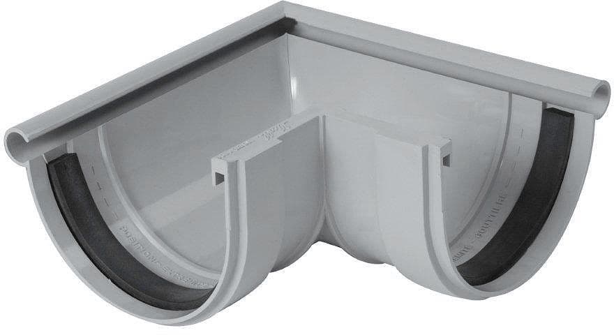 ANGLE EXTERNE PVC GOUTTIERE 125MM GRIS CLAIR vue 1