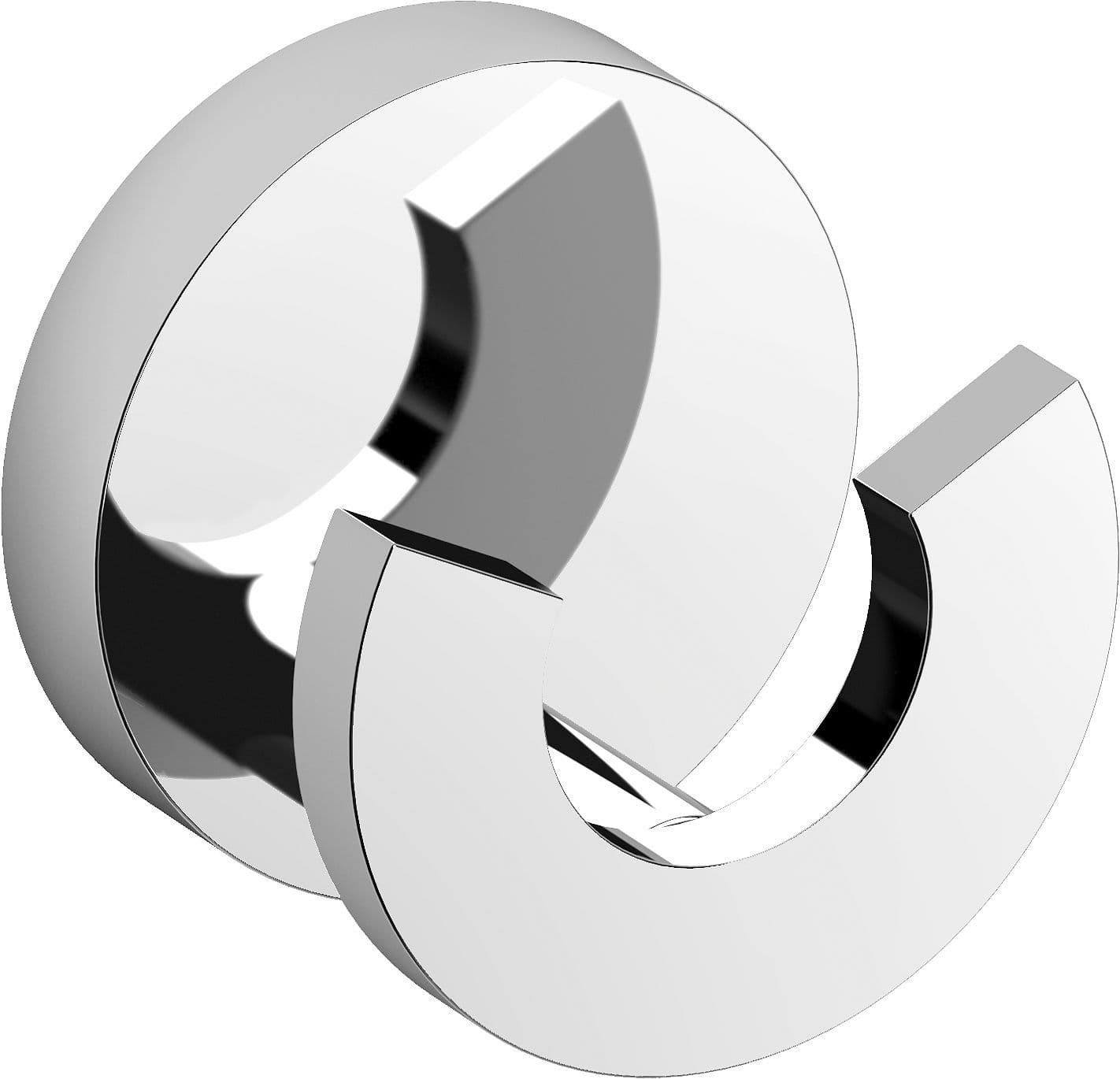 PORTE-MANTEAU DOUBLE FLAT CLOU CHROME vue 1