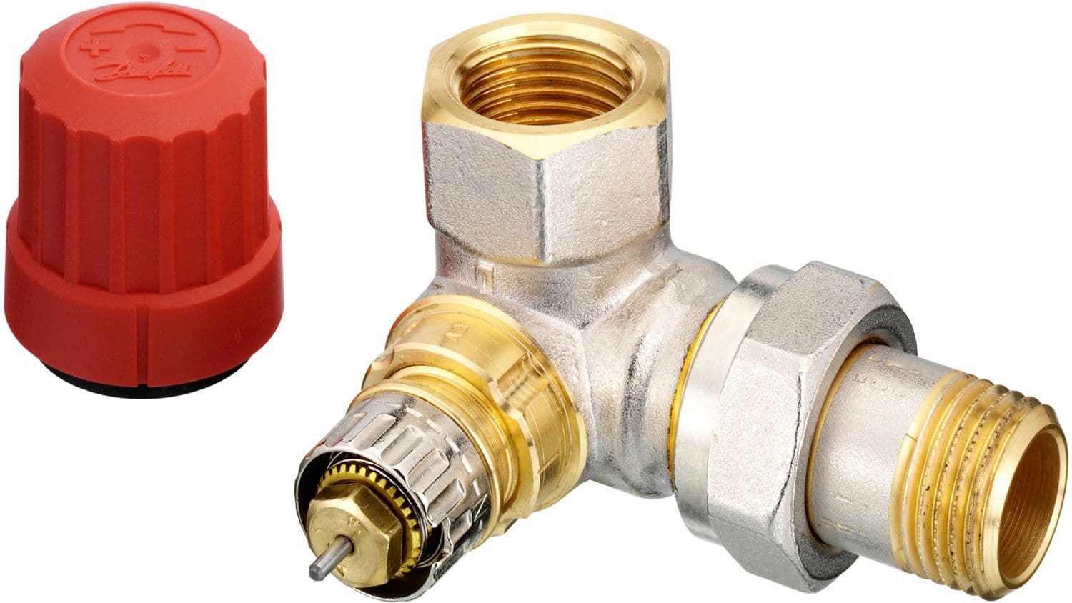 VANNE RADIATEUR THERMOSTATIQUE DANFOSS EQUERRE DOUBLE R 1/2"MF vue 1