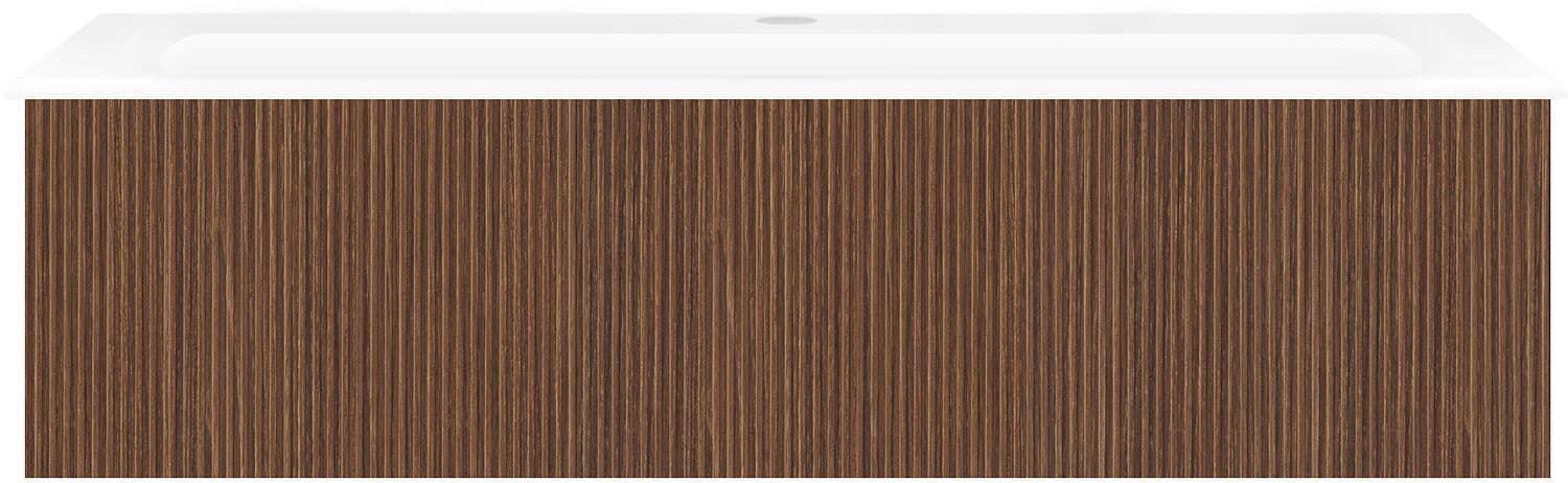 SOUS MEUBLE COFFEE 1 TIROIR 120 NOYER SMARTLINE+LAVABO PORCELAINE BLANC vue 1