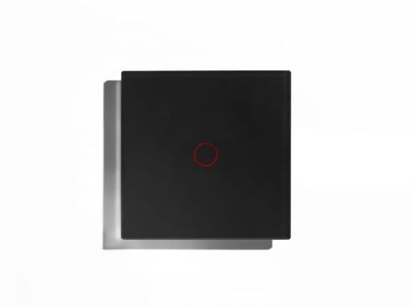Bouton - poussoir verre Noir, fingerprint - proof touch, 1 bouton avec Led RGB vue 1