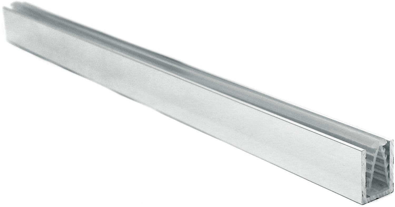 PROFILé U AVEC JOINT POUR VERRE 8MM CHROME vue 1