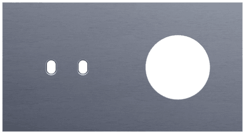 Plaque de recouvrement double, horizontale 71 mm d'entraxe, pour une fonction de commutation double et une fonction de prise de courant, Niko Toggle alu blue grey brushed vue 1