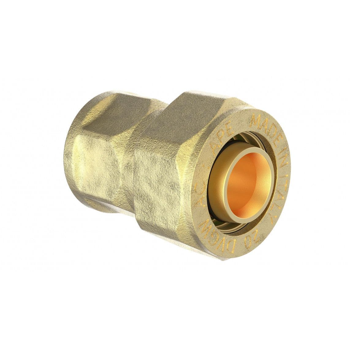 988903155 LT pièce intermédiaire, vierge, 16 mm x 1/2" F, raccord à serrer pour tube multicouche vue 1