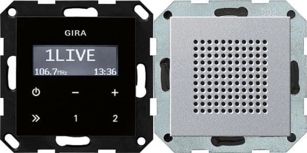 Radio RDS encastrée avec un haut-parleur teinte Alu module rapporté de commande en optique verre vue 1