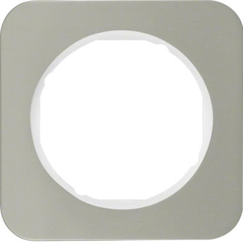 Plaque de recouvrement 1 poste Berker R.1 Inox / Blanc polaire vue 1