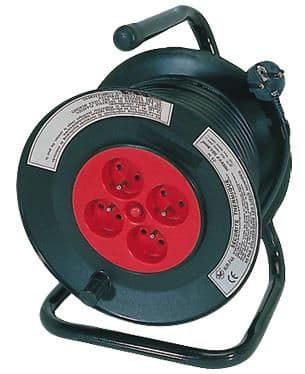 Enrouleur de câble - 4 x prise 2 pôles + T 16A avec protection thermique - H05VVF 3G1.5 - 25m vue 1