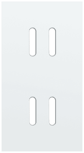 Plaque de recouvrement double, verticale 71 mm d'entraxe, pour des fonctions de commutation double, couleur Niko Rocker steel white coated vue 1