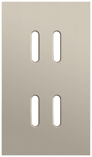 Plaque de recouvrement double, verticale 60 mm d'entraxe, pour des fonctions de commutation double, couleur Niko Rocker steel champagne coated vue 1