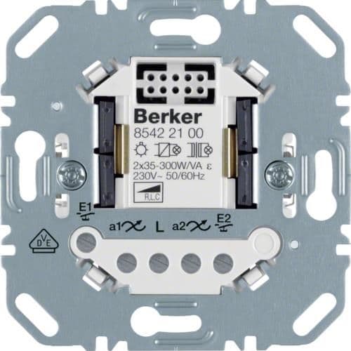 Variateur à poussoir double électronique universel Berker vue 1