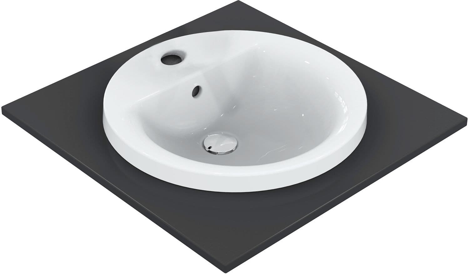 VASQUE A ENCASTRER CONNECT IDEAL STANDARD 48CM AVEC 1 TROU ROBINET BLANC vue 1