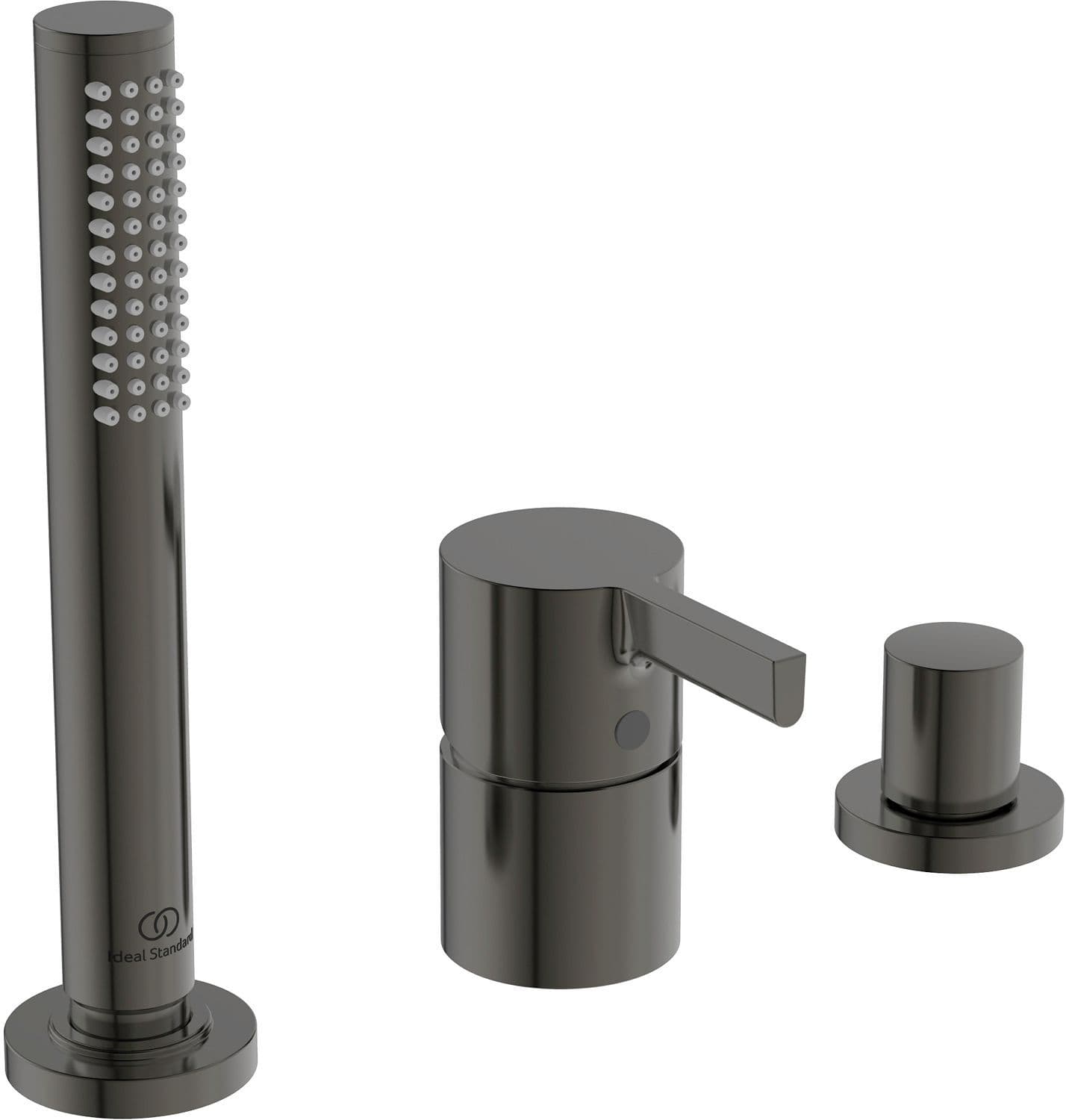 3TROU MELANGEUR BORD DU BAIN POUR REMPLISAGE PAR TROP-PLEIN JOY IS BRUSHED GUN METAL vue 1