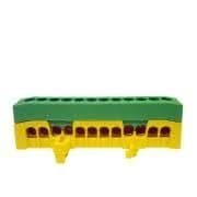 Barre de terre pour rail Din section 12 x 16mm² Verte vue 1