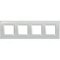 LivingLight - plaque rectangulaire 4 x 2 modules 71mm Gris givré vue 1
