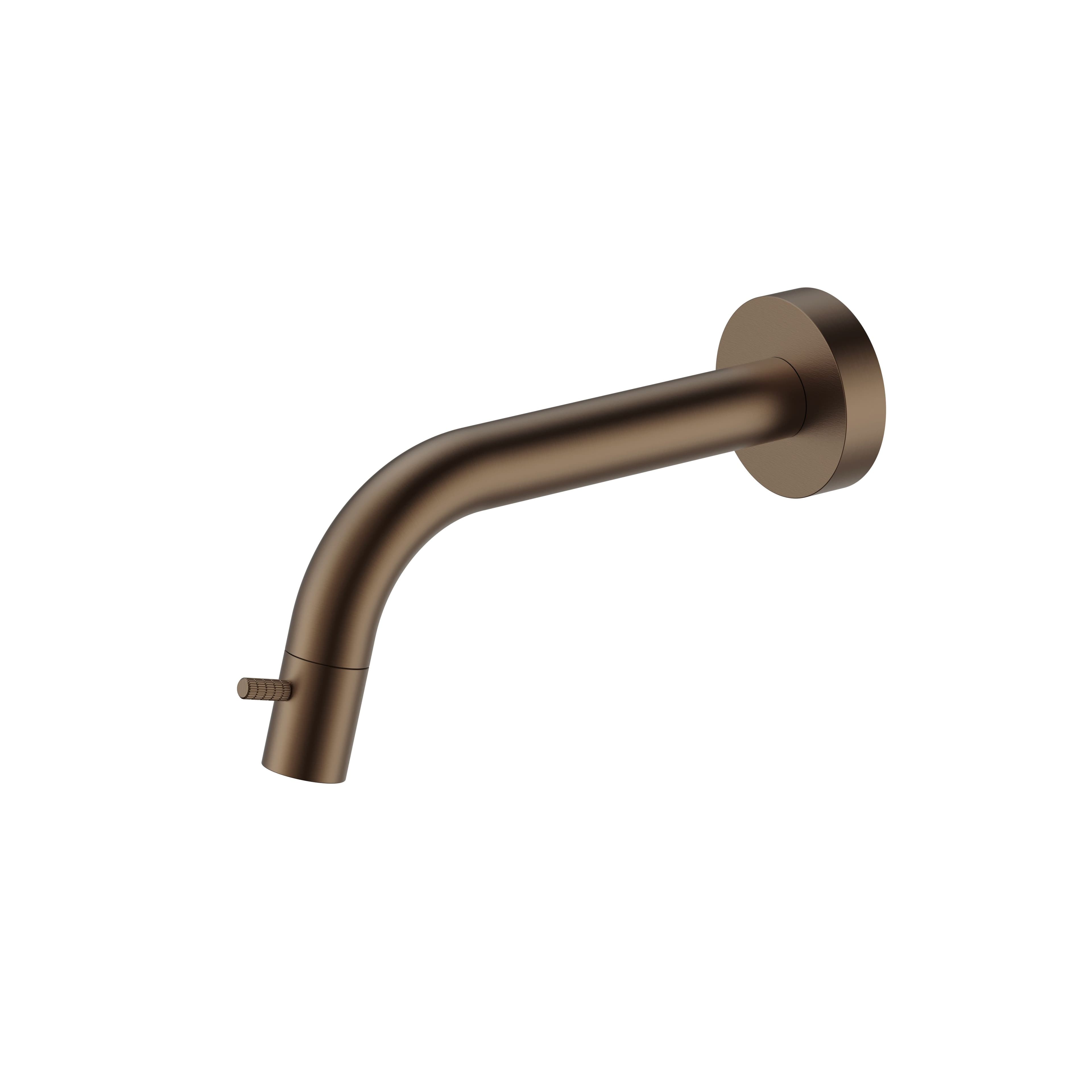 STRIA ROBINET EAU FROIDE – MONTAGE MURAL – RACCOURCISSABLE – BOUTON AVEC STRUCTURE STRIÉE RAFFINÉE – SANS BONDE – BRUN BRONZÉ (PVD) vue 1