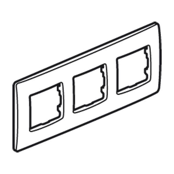 Niloé plaque triple Crème entraxe 71mm vertical / horizontal vue 1