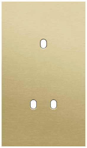 Plaque de recouvrement double, verticale 60 mm d'entraxe, pour une fonction de commutation simple et une double, Niko Toggle alu gold brushed vue 1