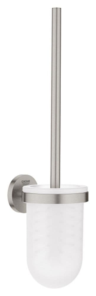 Grohe Essentials porte-balai WC verre/métal mural invisible supersteel vue 1