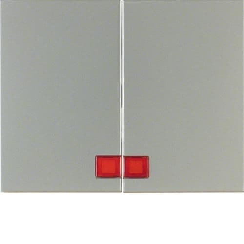 Touche avec voyant Rouge Berker K.5 Inox, laqué vue 1