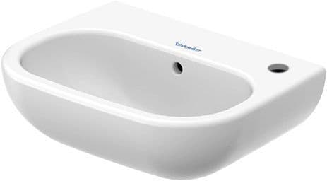 LAVE-MAINS D-CODE DURAVIT 36X27CM TROU A DROITE BLANC vue 1