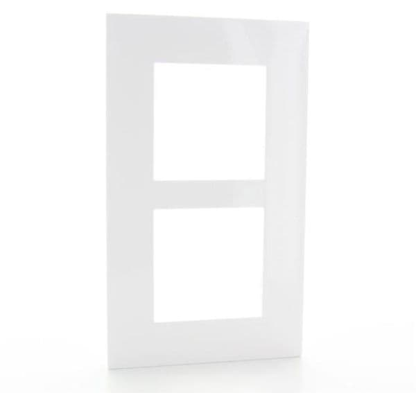 Valena plaque 2 postes vertical entraxe 71mm Blanc Rose en Or vue 1