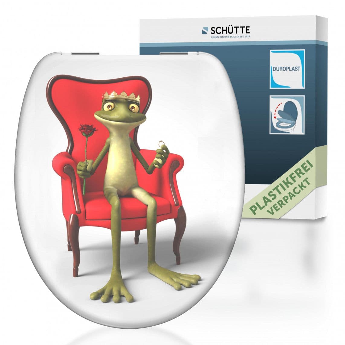 82190 abattant WC en Duroplast FROG KING, avec frein de chute vue 1