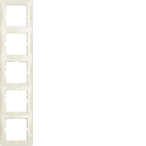 Plaque de recouvrement 5 postes Berker S.1 Blanc, brillant vue 1