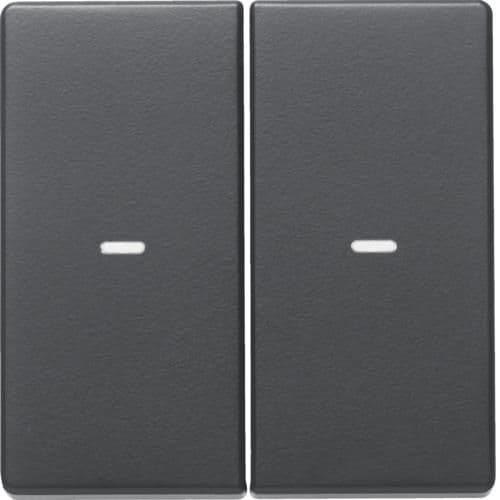 Touche double Berker monobloc Q.1 / Q.3 Anthracite Velours laqué vue 1
