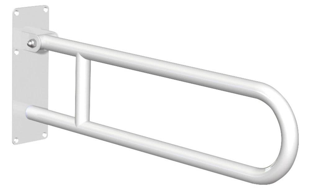 Delabie poignée relevable inox époxy blanc platine 6 trous D320 L760mm vue 1