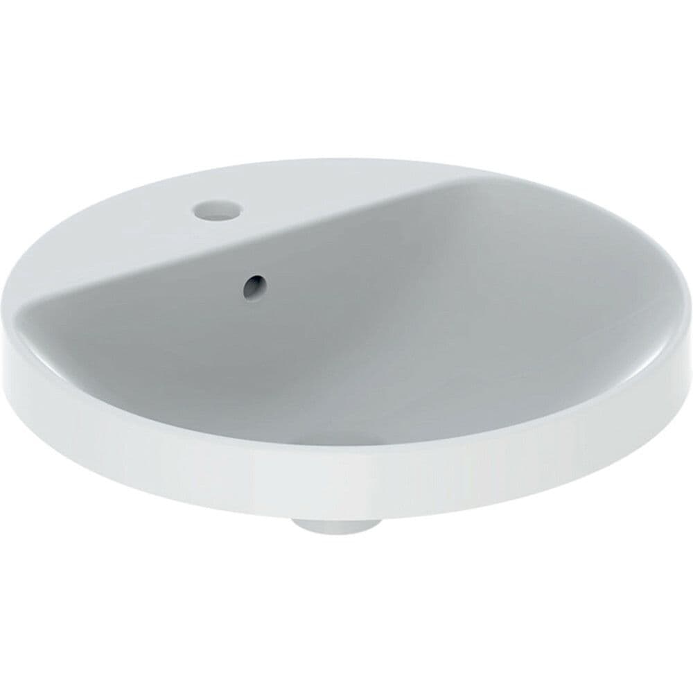 Geberit VariForm lavabo encastré rond ouverture robinet centrée D48 blanc vue 1