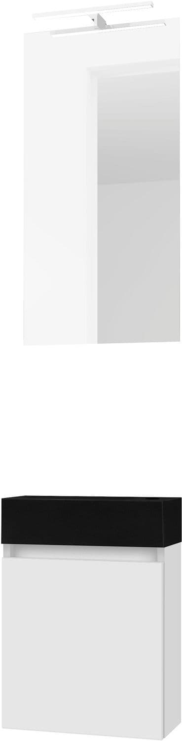 LAVE-MAINS FORM MINI LAVA/ 1 PORT/MIROIR/LUMIERE LED POUDRE BLANC vue 1