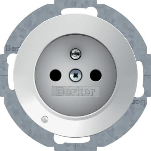 Prise de courant avec éclairage d'orientation Led Berker R.1 / R.3 Blanc polaire, brillant vue 1