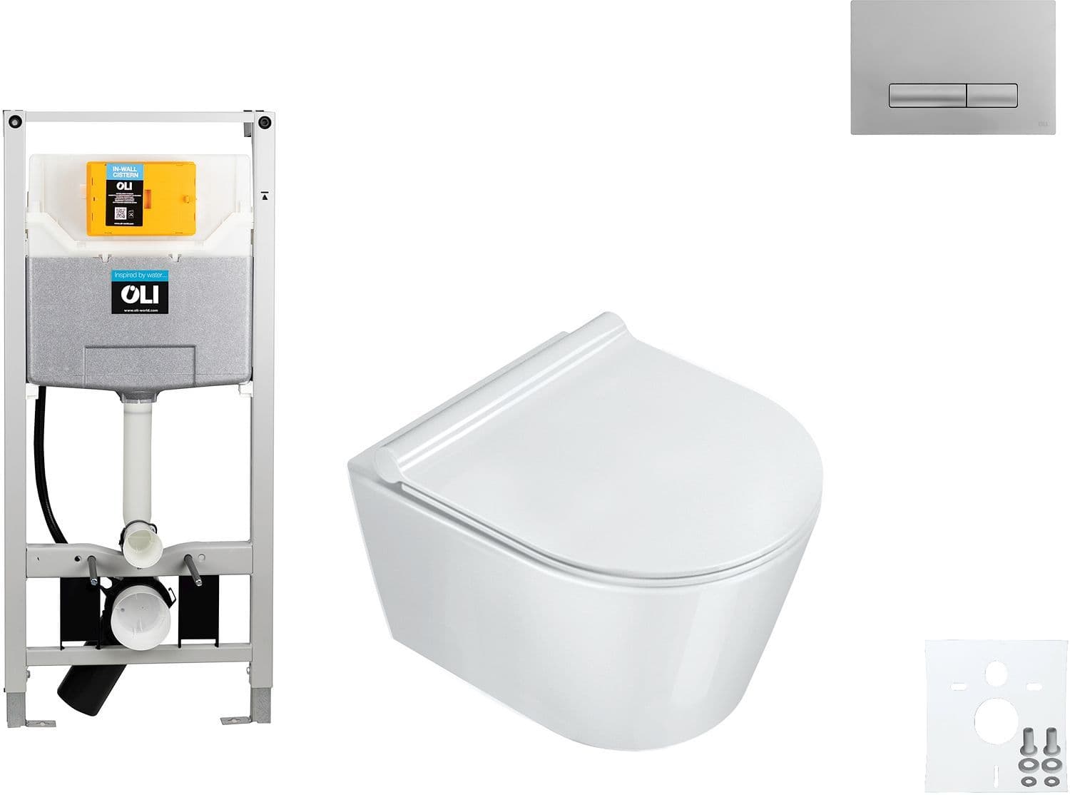 WALLFIX OLI WC SUSPENDU ZERO 46 CATALANO GLAM CHROME MAT vue 1